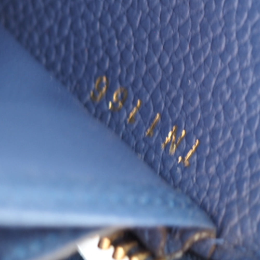 LOUIS VUITTON Long Wallet Purse M41857 leather blue Zip Around Monogram Ann Platt Zippy wallet Women(Unisex) Used Authentic