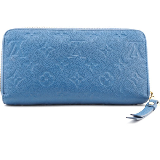 LOUIS VUITTON Long Wallet Purse M41857 leather blue Zip Around Monogram Ann Platt Zippy wallet Women(Unisex) Used Authentic