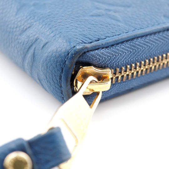 LOUIS VUITTON Long Wallet Purse M41857 leather blue Zip Around Monogram Ann Platt Zippy wallet Women(Unisex) Used Authentic