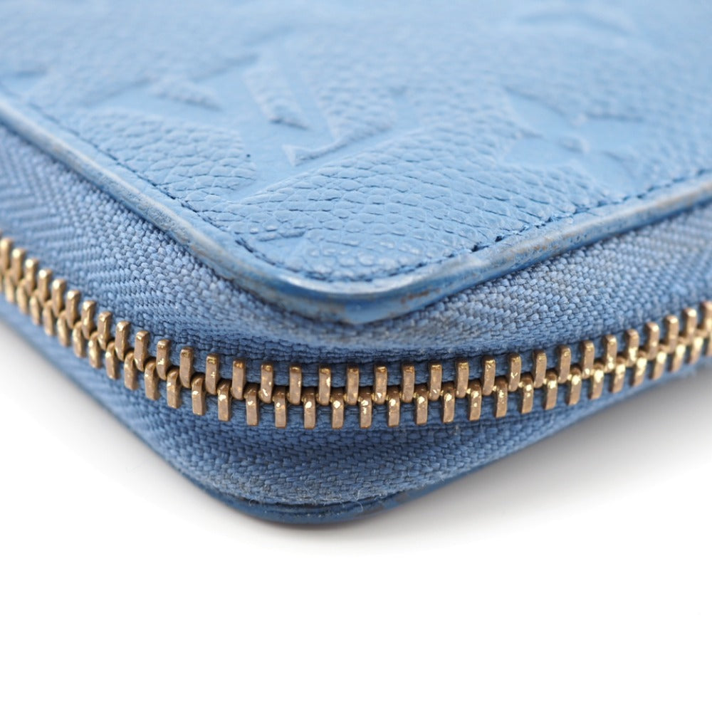 LOUIS VUITTON Long Wallet Purse M41857 leather blue Zip Around Monogram Ann Platt Zippy wallet Women(Unisex) Used Authentic