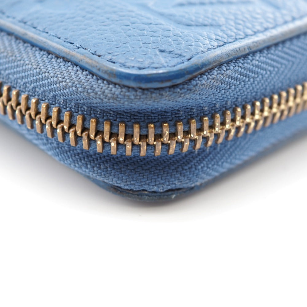 LOUIS VUITTON Long Wallet Purse M41857 leather blue Zip Around Monogram Ann Platt Zippy wallet Women(Unisex) Used Authentic