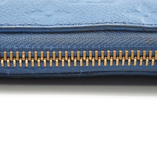 LOUIS VUITTON Long Wallet Purse M41857 leather blue Zip Around Monogram Ann Platt Zippy wallet Women(Unisex) Used Authentic