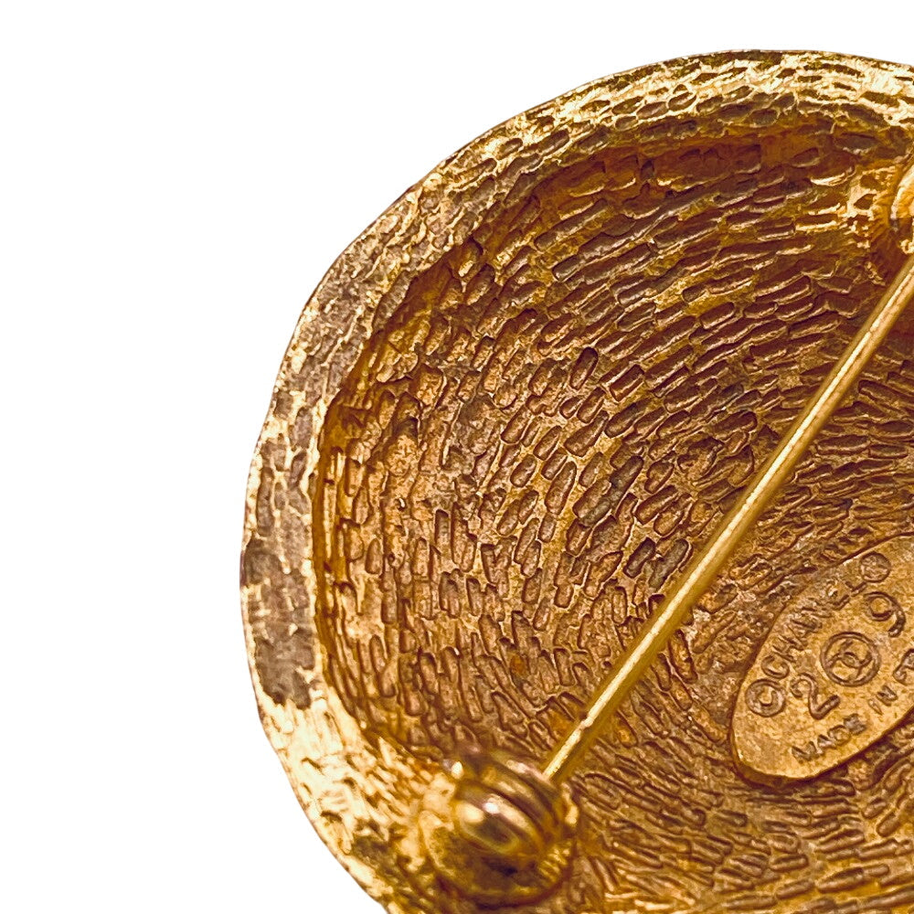 CHANEL Brooch 29 Gold Plated gold COCO Mark Women Used Authentic