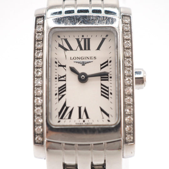 LONGINES Watches Stainless Steel Silver Quartz QZ Rhinestone Dolce Vita Women Used Authentic