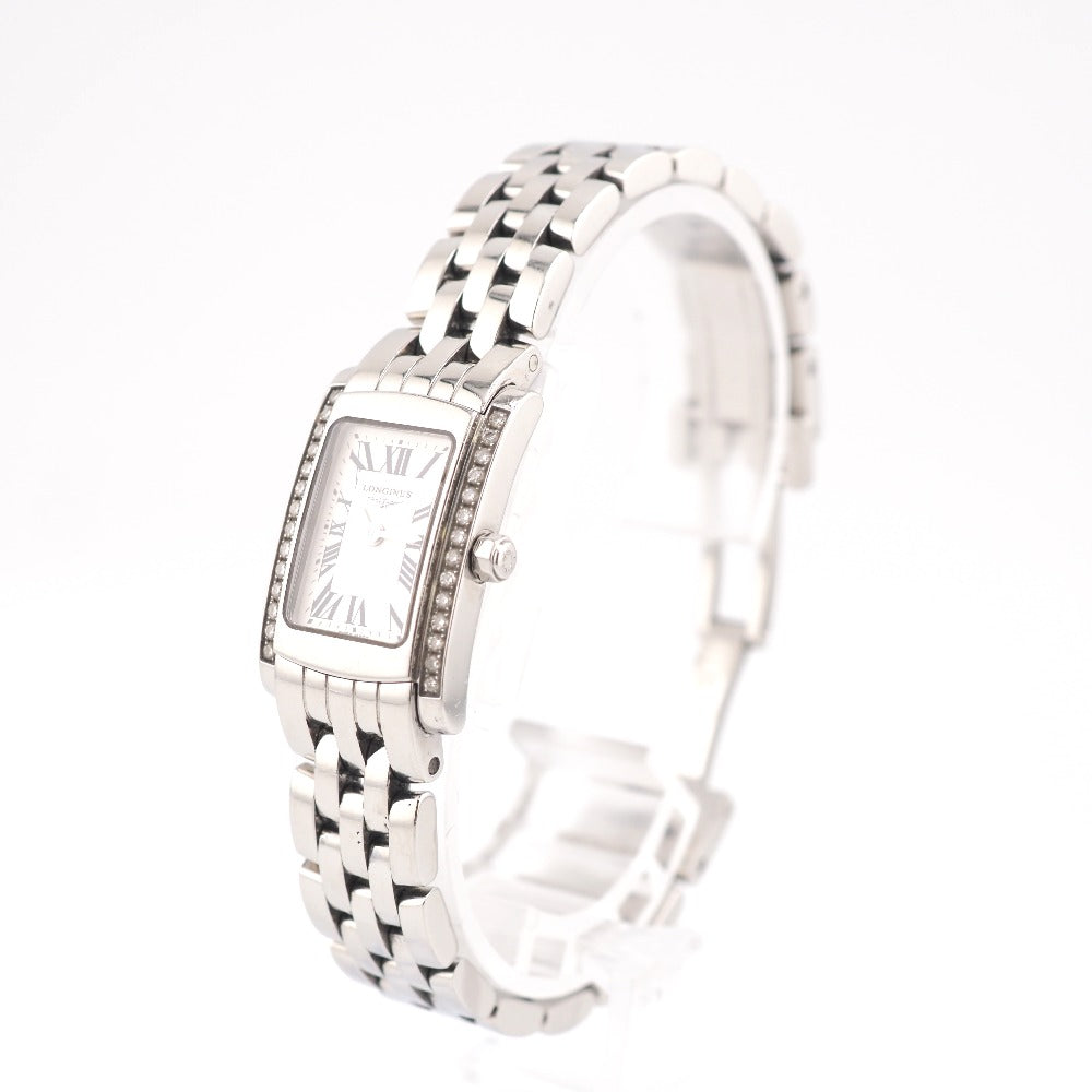 LONGINES Watches Stainless Steel Silver Quartz QZ Rhinestone Dolce Vita Women Used Authentic
