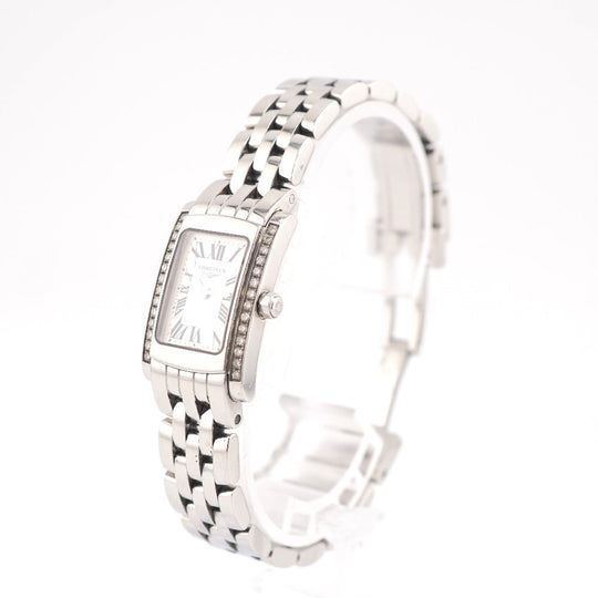 LONGINES Watches Stainless Steel Silver Quartz QZ Rhinestone Dolce Vita Women Used Authentic