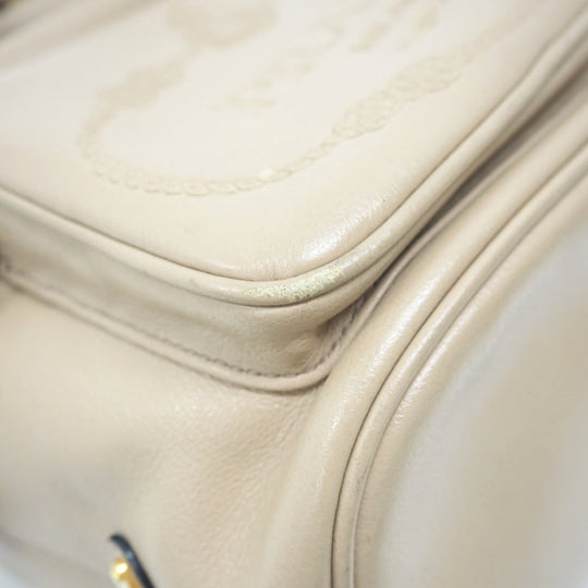 PRADA Handbag 1BH038 leather beige 2WAYShoulder Bag Women Used Authentic
