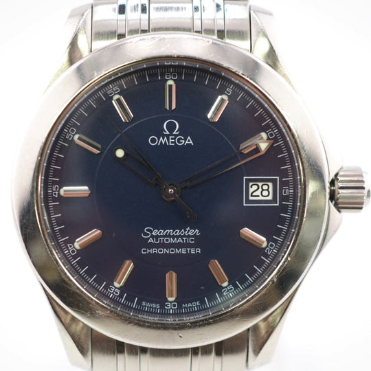 OMEGA Watches 2507.8 Stainless Steel Silver Automatic AT Blue dial Seamaster Jacques Mayol 2001 mens Used Authentic