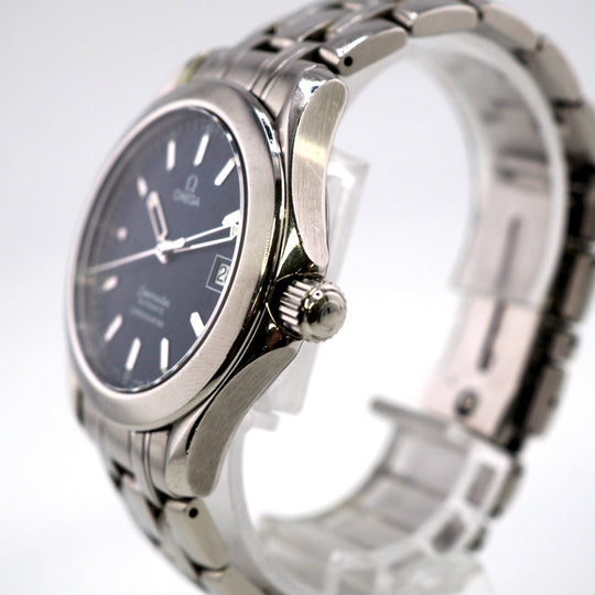 OMEGA Watches 2507.8 Stainless Steel Silver Automatic AT Blue dial Seamaster Jacques Mayol 2001 mens Used Authentic