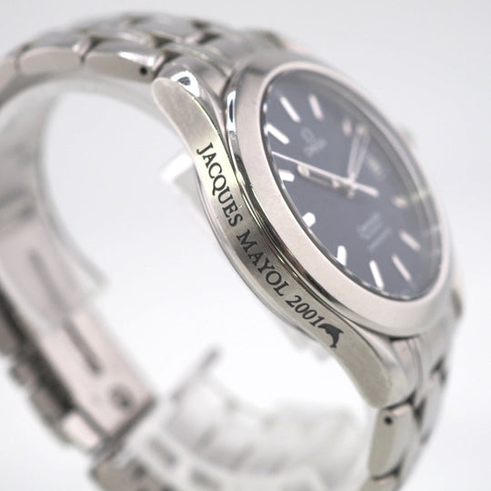 OMEGA Watches 2507.8 Stainless Steel Silver Automatic AT Blue dial Seamaster Jacques Mayol 2001 mens Used Authentic