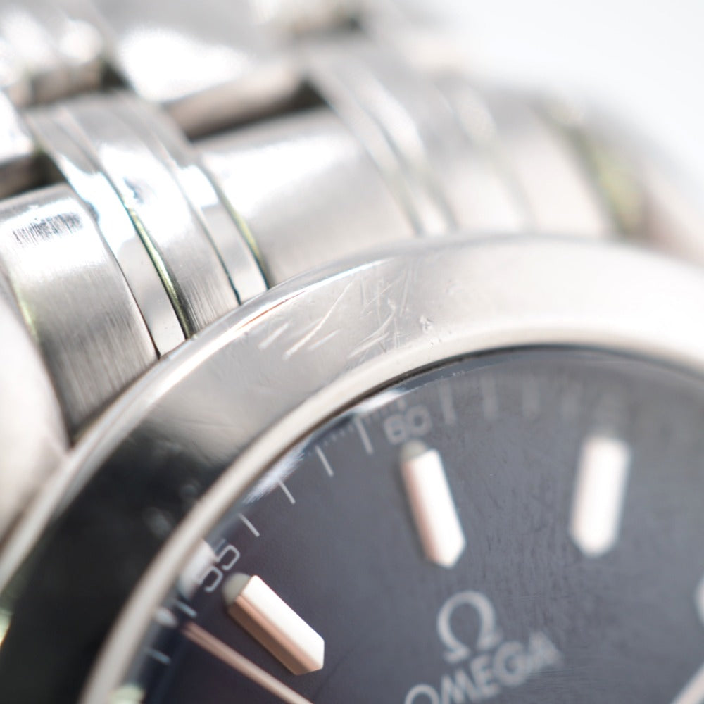 OMEGA Watches 2507.8 Stainless Steel Silver Automatic AT Blue dial Seamaster Jacques Mayol 2001 mens Used Authentic