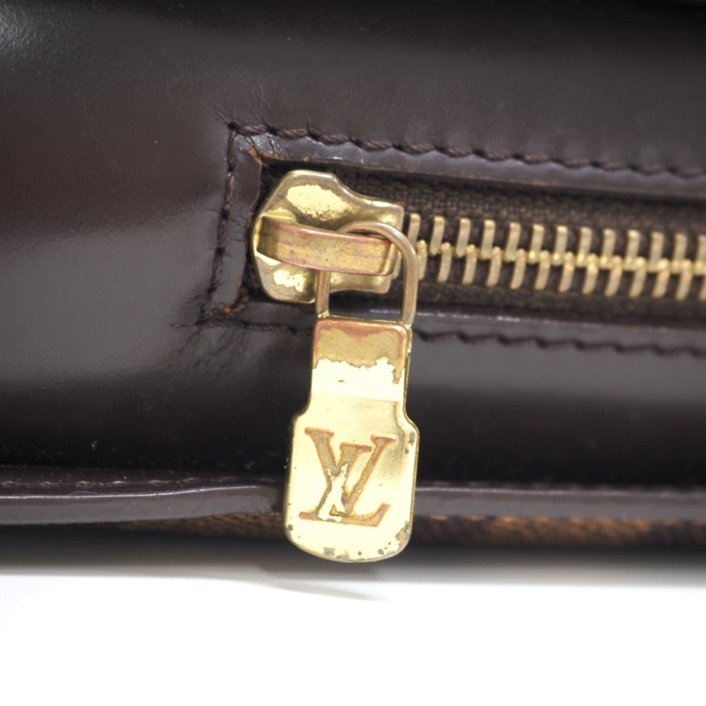 LOUIS VUITTON business bag N51993 leather Brown Clutch bag Damier Saint Louis mens Used Authentic
