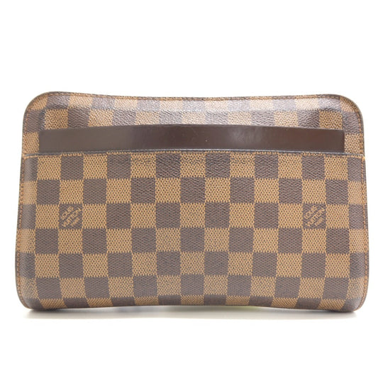 LOUIS VUITTON business bag N51993 leather Brown Clutch bag Damier Saint Louis mens Used Authentic