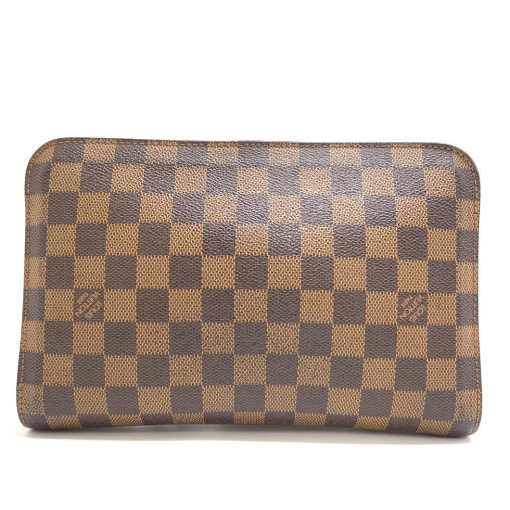 LOUIS VUITTON business bag N51993 leather Brown Clutch bag Damier Saint Louis mens Used Authentic