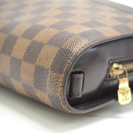 LOUIS VUITTON business bag N51993 leather Brown Clutch bag Damier Saint Louis mens Used Authentic