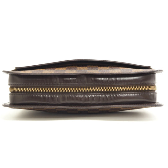 LOUIS VUITTON business bag N51993 leather Brown Clutch bag Damier Saint Louis mens Used Authentic