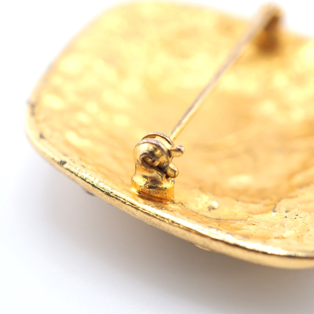 CHANEL Brooch metal gold Pin Brooch Diamond COCO Mark Women Used Authentic