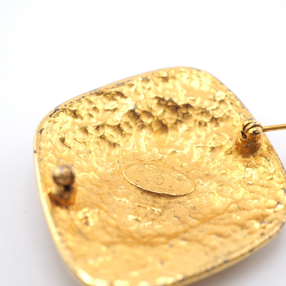 CHANEL Brooch metal gold Pin Brooch Diamond COCO Mark Women Used Authentic