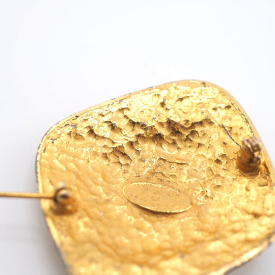 CHANEL Brooch metal gold Pin Brooch Diamond COCO Mark Women Used Authentic
