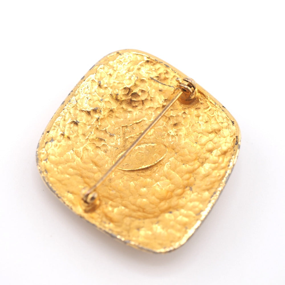 CHANEL Brooch metal gold Pin Brooch Diamond COCO Mark Women Used Authentic