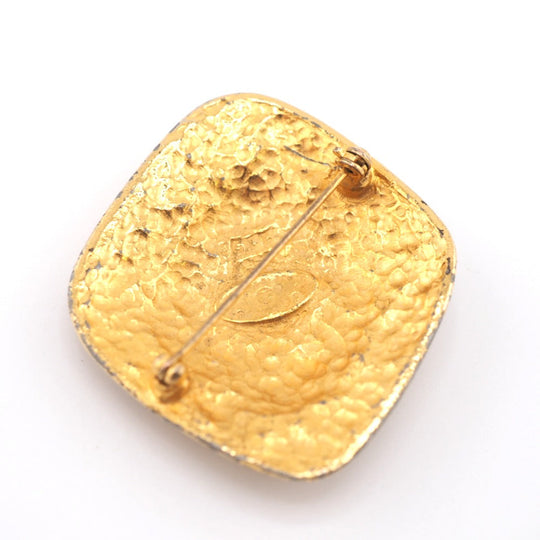 CHANEL Brooch metal gold Pin Brooch Diamond COCO Mark Women Used Authentic