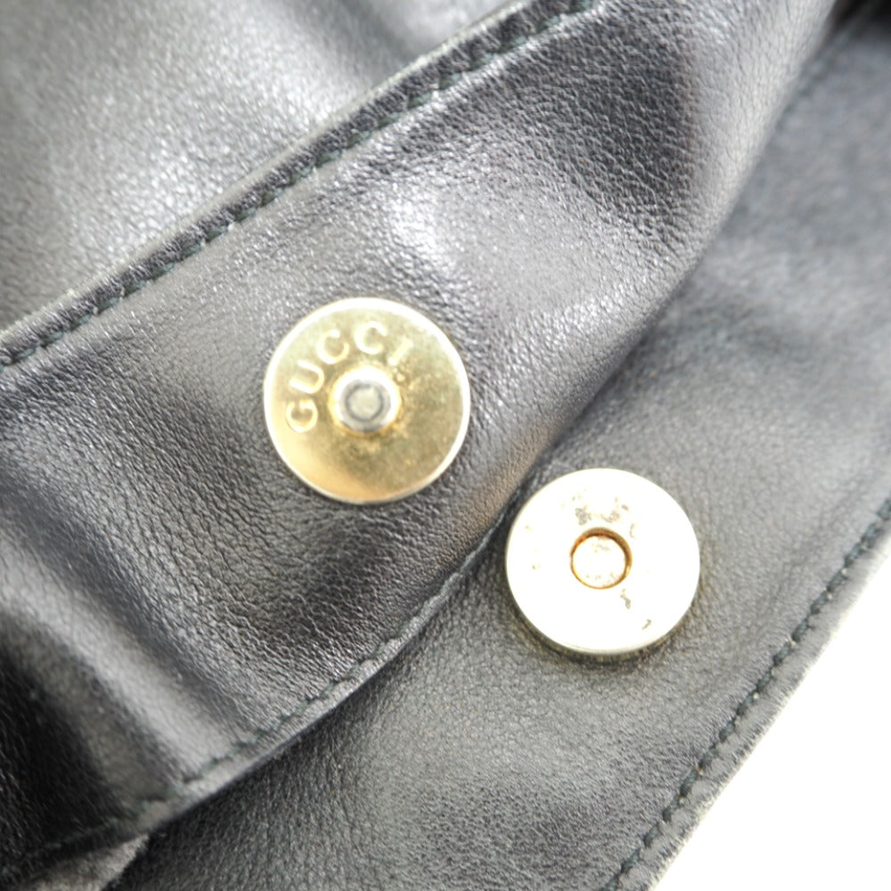 GUCCI Shoulder Bag 001 2852 1577 0 Leather, Bamboo black One Shoulder Bag Bamboo Women Used Authentic