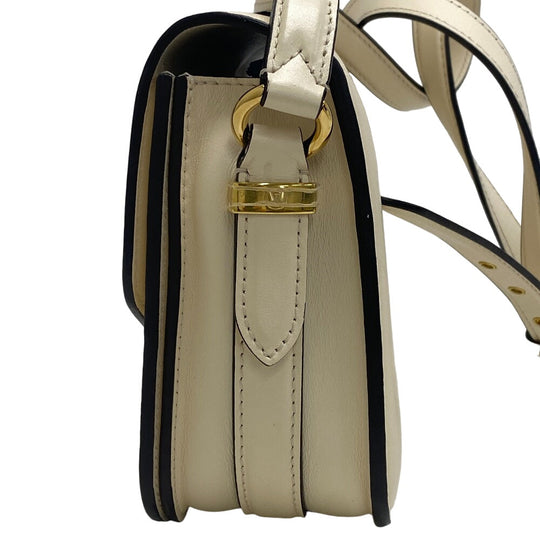 LOUIS VUITTON Shoulder Bag M55950 Calfskin Ivory LV logo Ponneuf Women Used Authentic