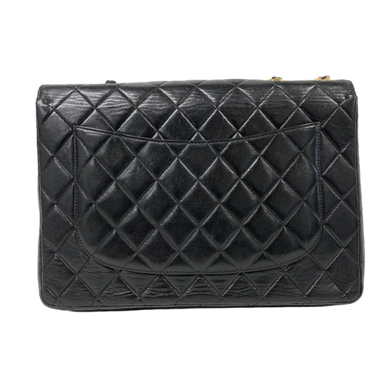 CHANEL Shoulder Bag lambskin black ChainShoulder Bag lambskin Deca Trasse 30 Women Used Authentic