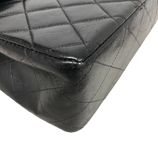 CHANEL Shoulder Bag lambskin black ChainShoulder Bag lambskin Deca Trasse 30 Women Used Authentic