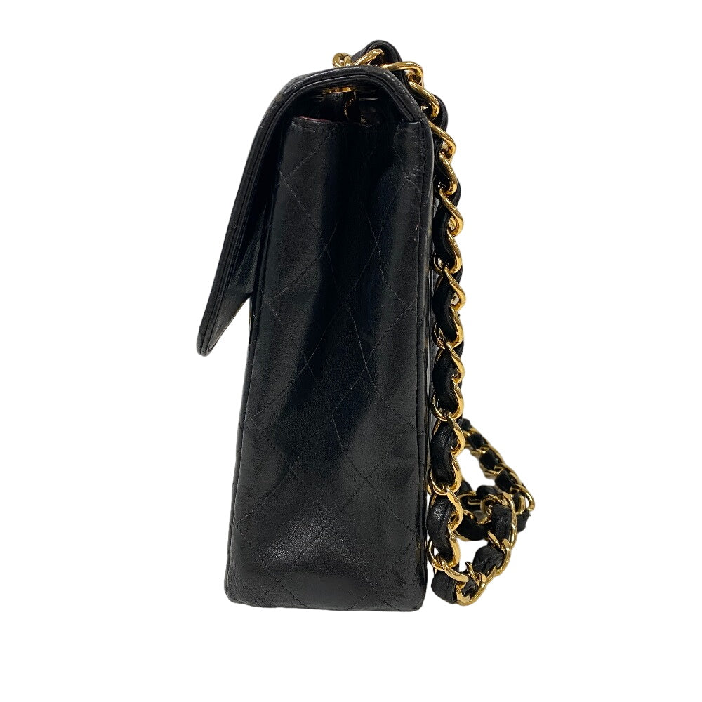 CHANEL Shoulder Bag lambskin black ChainShoulder Bag lambskin Deca Trasse 30 Women Used Authentic