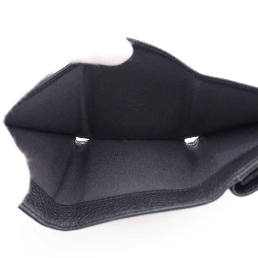 JIMMY CHOO Tri-fold wallet leather black Star studs Women Used Authentic