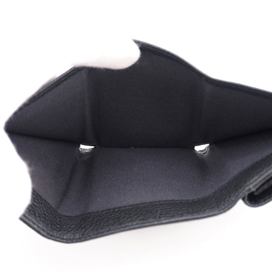 JIMMY CHOO Tri-fold wallet leather black Star studs Women Used Authentic
