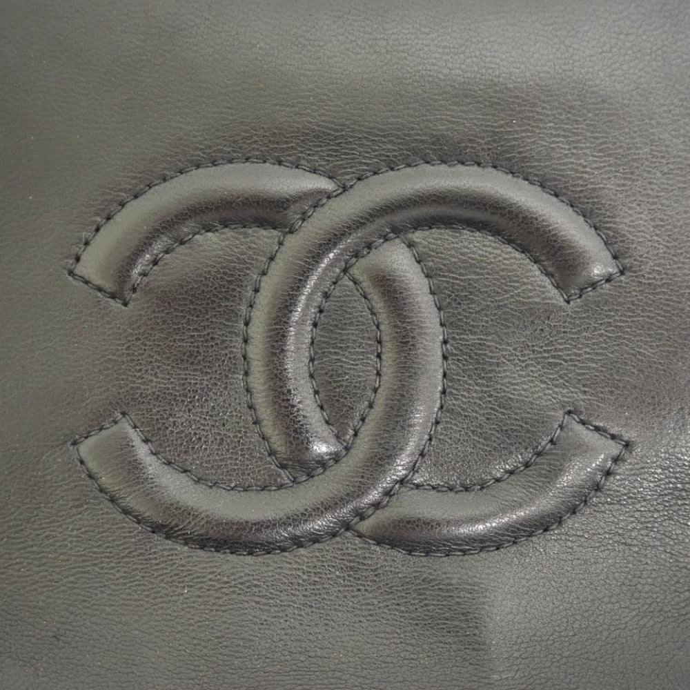 CHANEL Handbag lambskin black Turn lock COCO Mark Matrasse Women Used Authentic