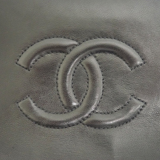 CHANEL Handbag lambskin black Turn lock COCO Mark Matrasse Women Used Authentic