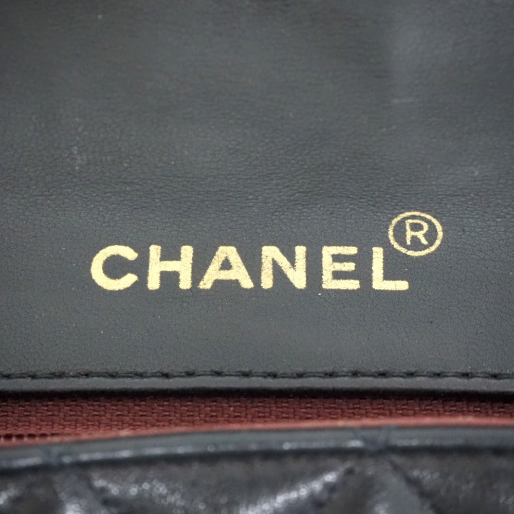 CHANEL Handbag lambskin black Turn lock COCO Mark Matrasse Women Used Authentic