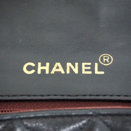 CHANEL Handbag lambskin black Turn lock COCO Mark Matrasse Women Used Authentic
