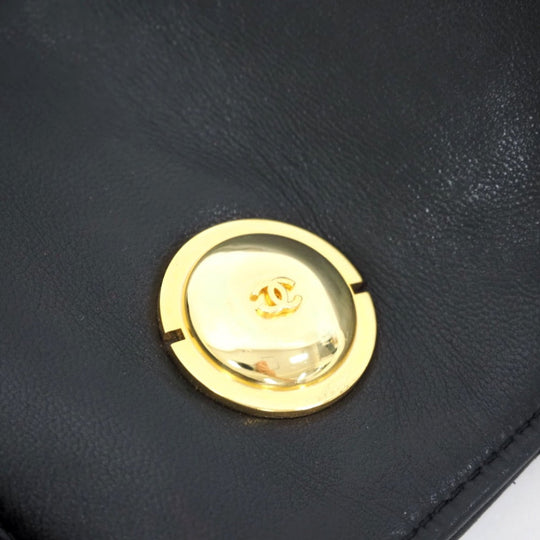 CHANEL Handbag lambskin black Turn lock COCO Mark Matrasse Women Used Authentic
