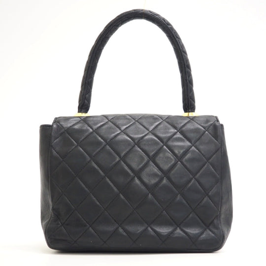 CHANEL Handbag lambskin black Turn lock COCO Mark Matrasse Women Used Authentic