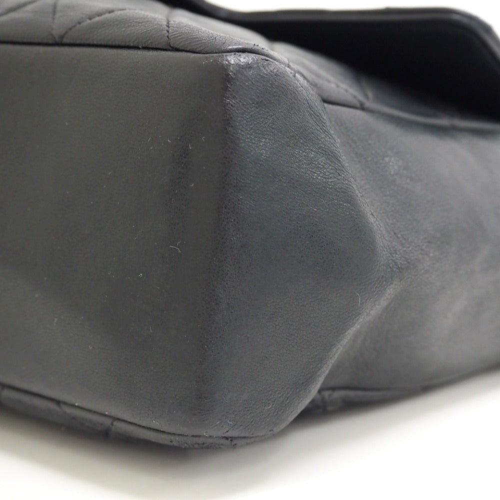 CHANEL Handbag lambskin black Turn lock COCO Mark Matrasse Women Used Authentic