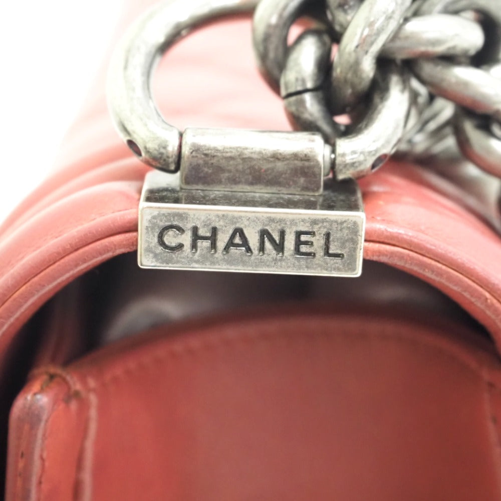 CHANEL Shoulder Bag lambskin pink ChainShoulder Bag Boy chanel Women Used Authentic