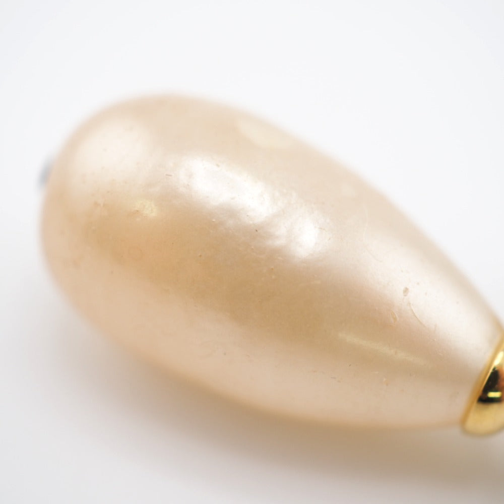CHANEL Earring Gold Plated, Faux Pearl gold 94A Gold Platedx Fake Pearl Clover Women Used Authentic