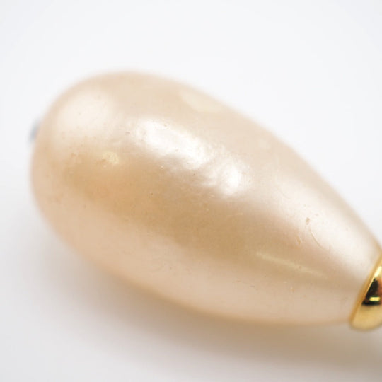 CHANEL Earring Gold Plated, Faux Pearl gold 94A Gold Platedx Fake Pearl Clover Women Used Authentic