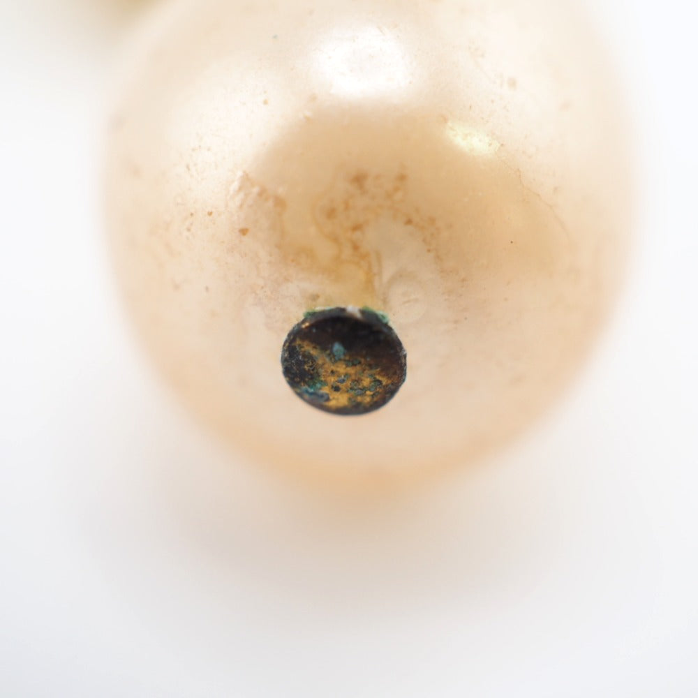 CHANEL Earring Gold Plated, Faux Pearl gold 94A Gold Platedx Fake Pearl Clover Women Used Authentic