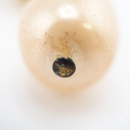 CHANEL Earring Gold Plated, Faux Pearl gold 94A Gold Platedx Fake Pearl Clover Women Used Authentic