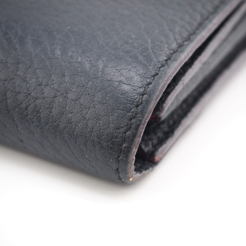 LOUIS VUITTON Long Wallet Purse M61248 Taurillon Clemence black LV logo Portefeuille Capsine Women Used Authentic