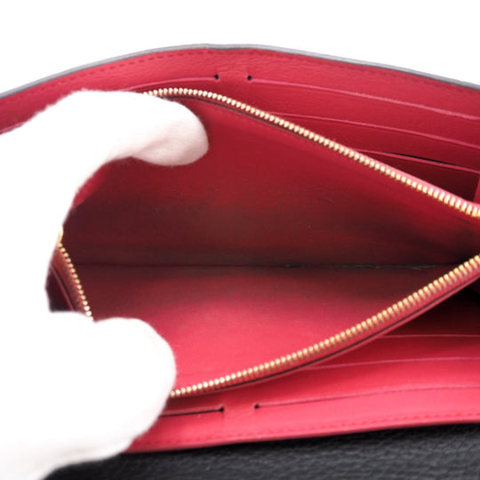 LOUIS VUITTON Long Wallet Purse M61248 Taurillon Clemence black LV logo Portefeuille Capsine Women Used Authentic