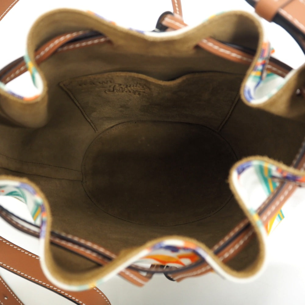 LOEWE Shoulder Bag Canvas, Leather Brown Loewe x Paula Zuibiza Balloon bag medium Women Used Authentic