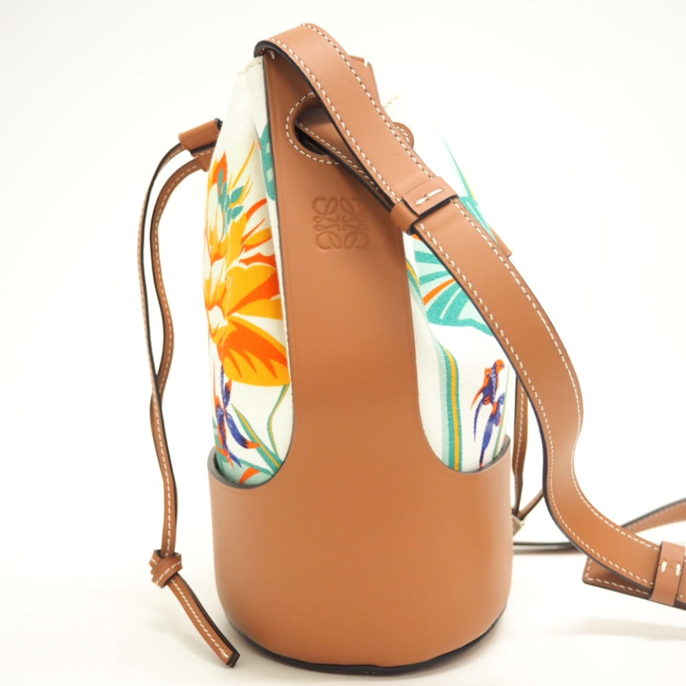 LOEWE Shoulder Bag Canvas, Leather Brown Loewe x Paula Zuibiza Balloon bag medium Women Used Authentic
