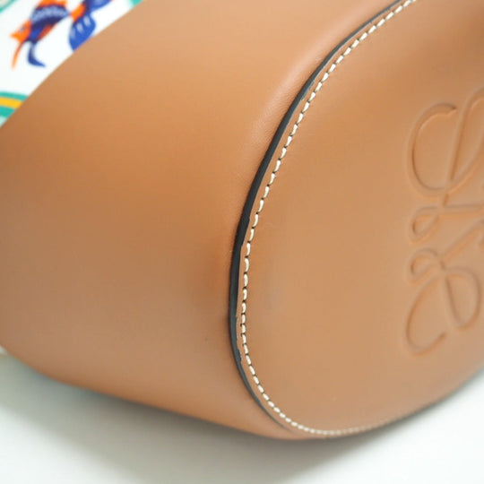 LOEWE Shoulder Bag Canvas, Leather Brown Loewe x Paula Zuibiza Balloon bag medium Women Used Authentic