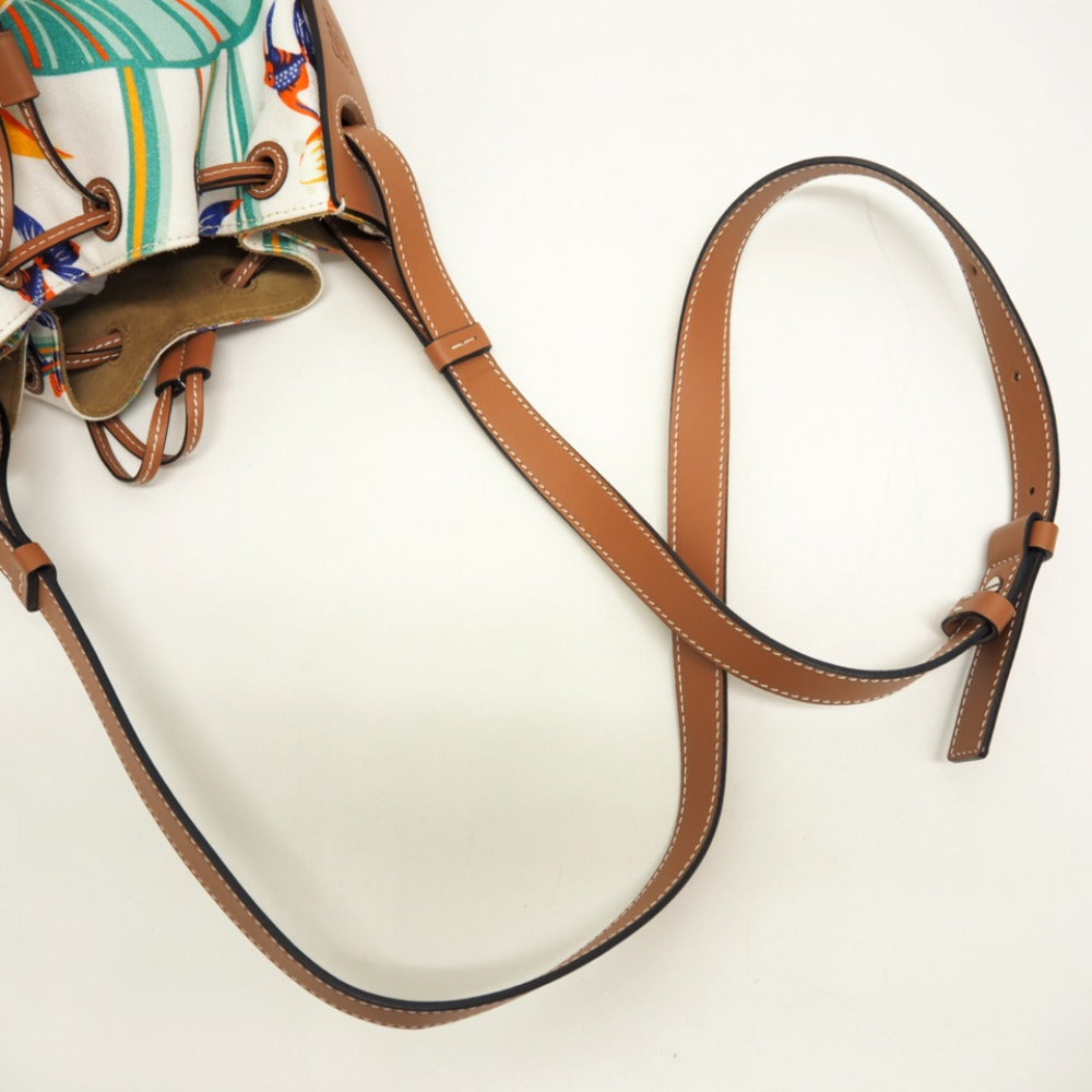 LOEWE Shoulder Bag Canvas, Leather Brown Loewe x Paula Zuibiza Balloon bag medium Women Used Authentic